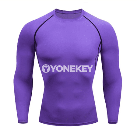 Erkekler üçin fitnes kompressiw uzyn ýeňli sport köýnegi