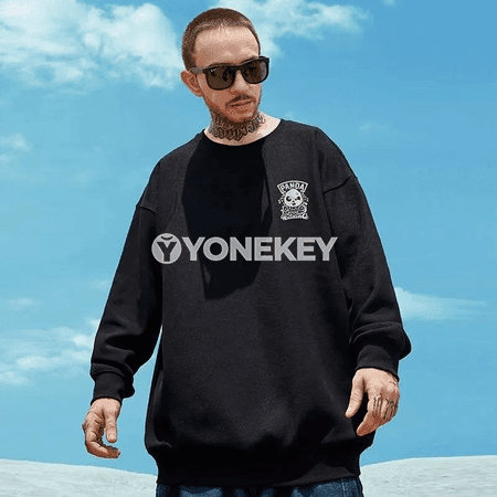 Erkekler üçin uly ölçegli güýz gyş sweatshirt, panda şekilli çaply