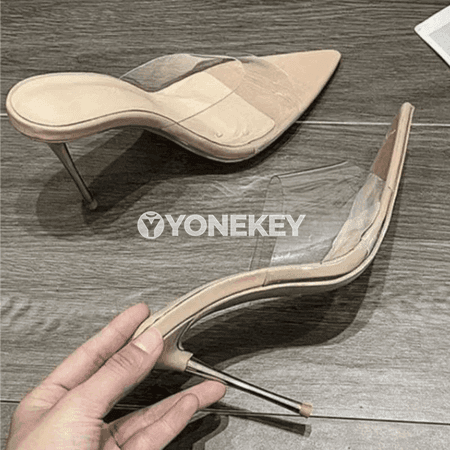 Zenanlar üçin açyk barmakly inçe ökçeli sandal, ultra ýokary model
