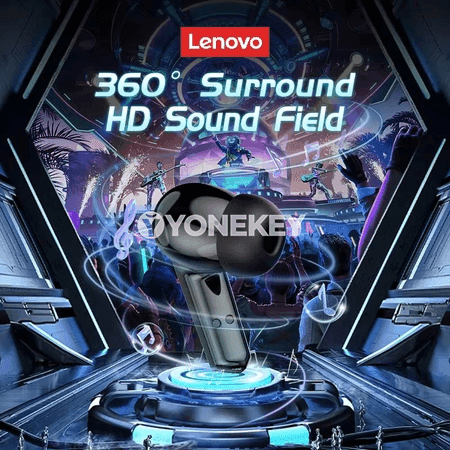 Lenovo GM2 Pro simsiz Bluetooth 5.3 gaming nauşnikler, mikrofonly