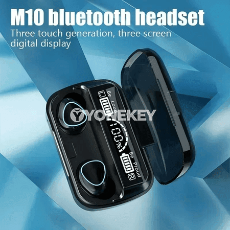 M10 Bluetooth nauşnik, LED displeýli, suw geçirmeýän sport headset