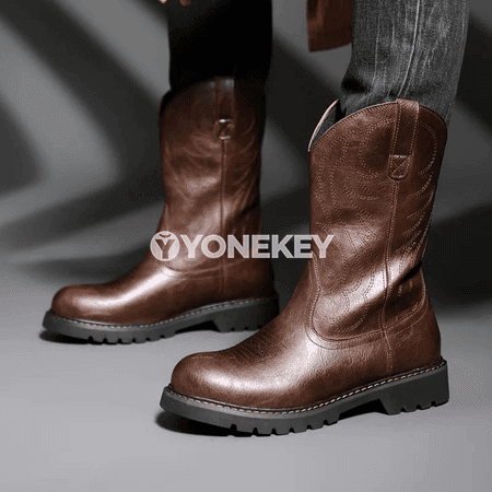Erkekler üçin vintage nagyşly ýarymboý kowboy ädikler