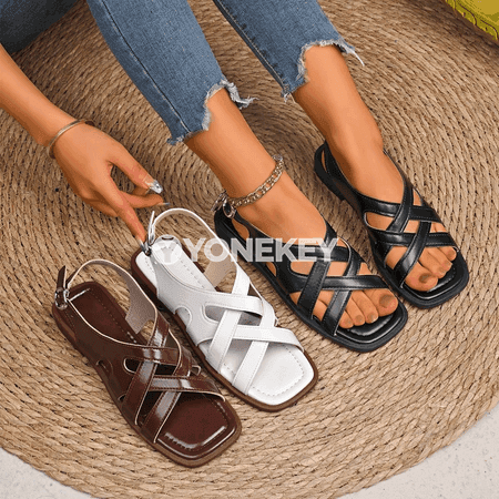 Zenanlar üçin tomusky sport görnüşli açyk burunly sandallar