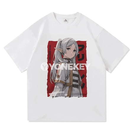Frieren anime nusgaly cotton futbolka, ähli ölçegler