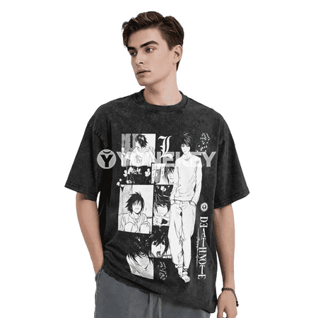 Manga DEATH NOTE Grafiki Çaply Oversize Gysga Ýeňli Futbolka