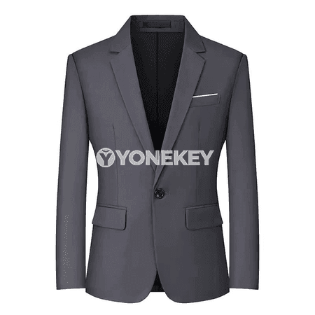 Erkekler üçin klassik blazer penjek, bir düwmeli, resmi stil