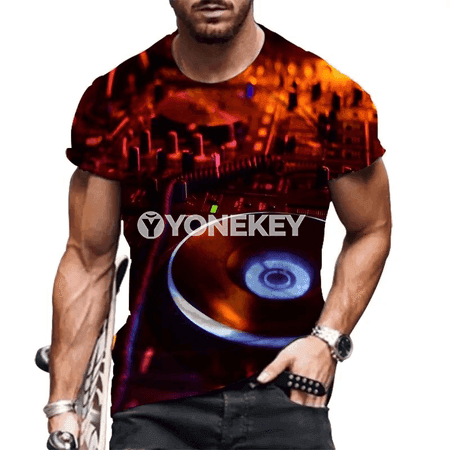 3D çaply sahna DJ futbolkasy — erkekler we aýallar üçin