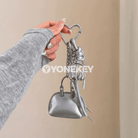 Mini sumka bezegi zynjyrly açarhalka, PU deri