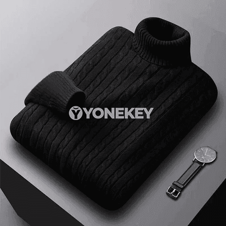 Erkekler üçin ýyly balakly gök boýun switeri, gyş üçin