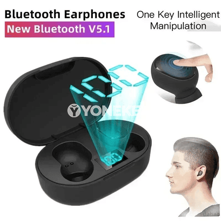 E6S simsiz Bluetooth naýnikler, mikrofonly TWS, sport üçin
