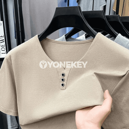 Erkekler üçin ýeňil, dem alýan slim fit henli futbolka