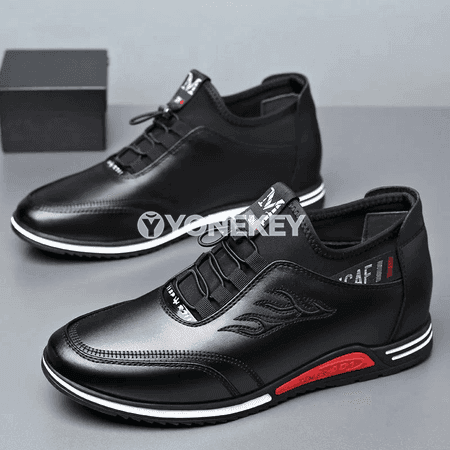 Erkekler üçin ýeňil deri köwüşler, slip-on, gündelik we işewür stili