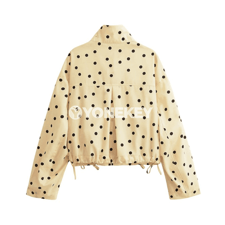 Zenanlar üçin ýeňil nokatly gysga jaket, ýaz güýz stili
