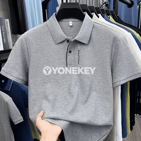Erkekler üçin ýeňil, dem alyşly tomus polo futbolka