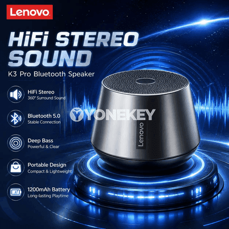 Lenovo K3 Pro Bluetooth kolonka, güýçli bassly göçme ses ulgam