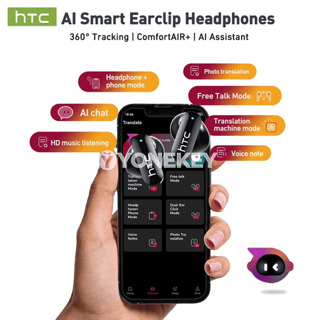 HTC NE71 simsiz terjimeçi Bluetooth naushnik, LED ekranly, ýokary ses hili