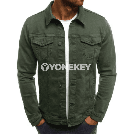 Erkekler üçin ýeňil jyns eňňitli jacket, ýaz-güýz üçin gündelik stil
