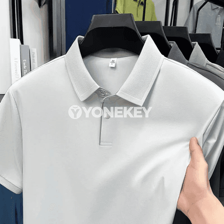 Erkekler üçin ýeňil sport polo futbolka, dem alýan, ýaz-tomus üçin