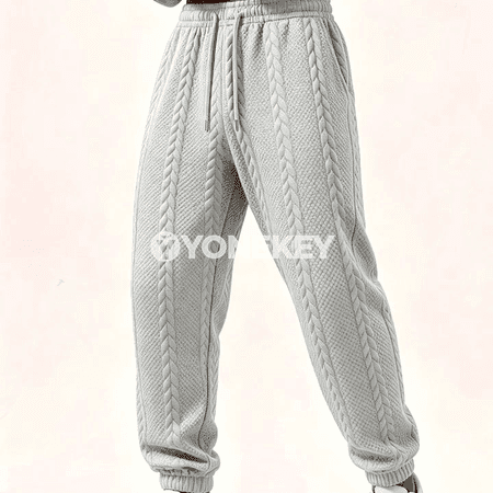 Erkekler üçin örme jogger balaklar, elastik bili, jübili