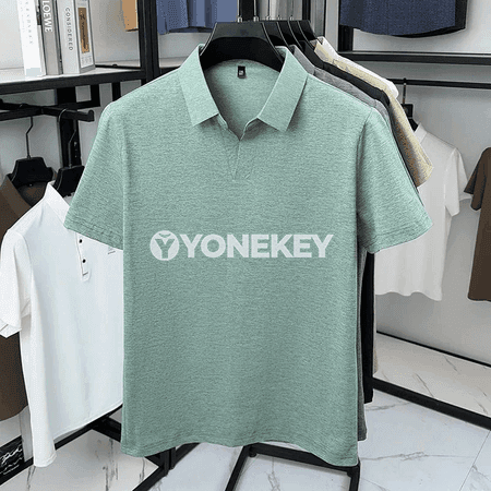 Erkekler üçin ýeňil, dem alýan gysga ýeňli polo köýnek