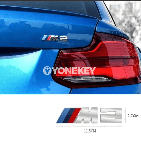 BMW M logolu 3D metal awto stikeri, fender we bagaj nyşany