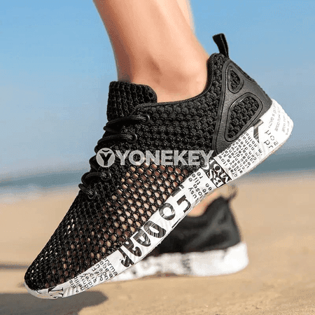 Erkekler üçin tomusky dem alýan mesh sport köwüşleri, ýeňil gündelik model