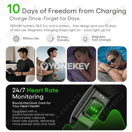 Simsiz smart sagat, sport we fitnes üçin, ýürek urgusy ölçegli
