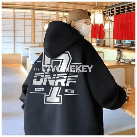 Erkekler üçin kapşonly giň ölçegli sport hudi