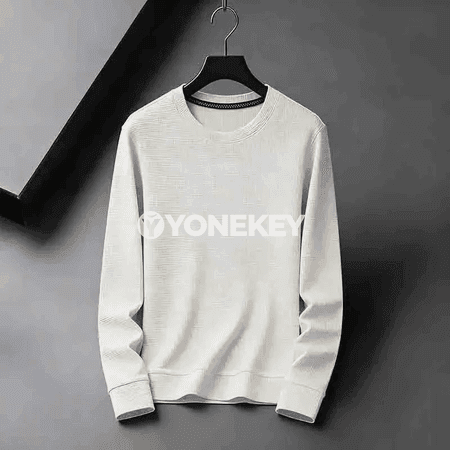 Erkekler üçin ýumşak we dem alýan esasy switer, uzyn ýeňli, rahat stil
