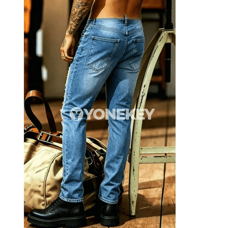 Erkekler üçin slim fit denim jinsiler, gündelik şäher stili