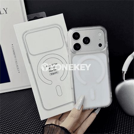 Magsafe üçin magnitli açyk iPhone gaby, arka gorag örtügi