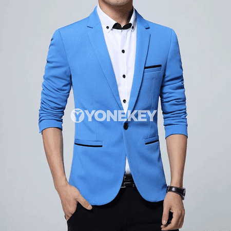 Erkekler üçin slim fit resmi blazer — gündelik we toý üçin