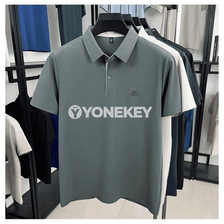 Erkek polo futbolka, gysga ýeňli, ýeňil we amatly