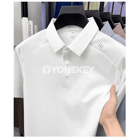 Erkekler üçin dem alyşly polo futbolka, ýaz-tomus üçin ýeňil model