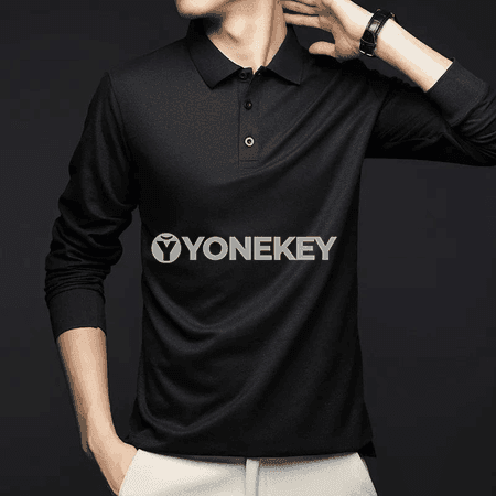 Erkekler üçin uzyn ýeňli biznes casual polo köýnek