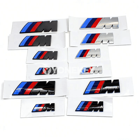 BMW M seriýasy üçin öň panel stikeri, grille we bagaj nyşany