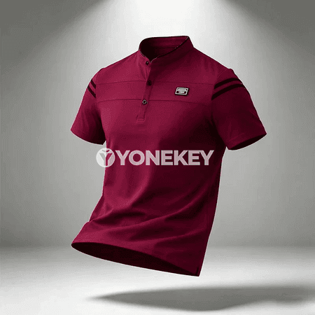Erkekler üçin mandarin ýakaly ýazlyk polo köýnek