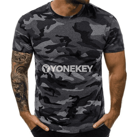 Erkekler üçin 3D kamuflýaj sport futbolkasy, çalt guradyjy