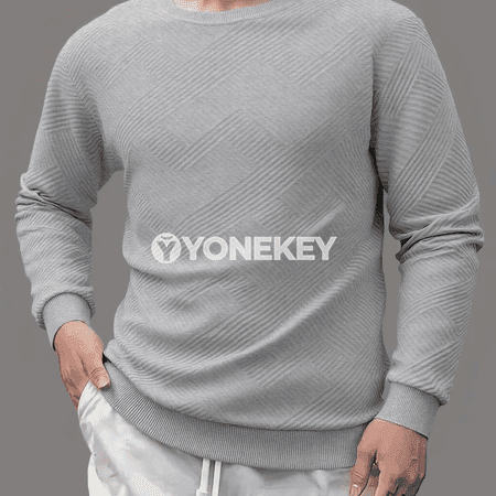 Erkekler üçin ýaz-güýz uzyn ýeňli ýeňil sweatshirt