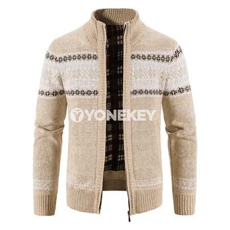 Erkekler üçin ýyly fleece kardigan, işewür-kasual gyş switer penjek