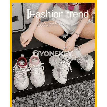 Aýal-gyzlar üçin ýeňil mesh platform krasowkalar, gündelik we sport üçin
