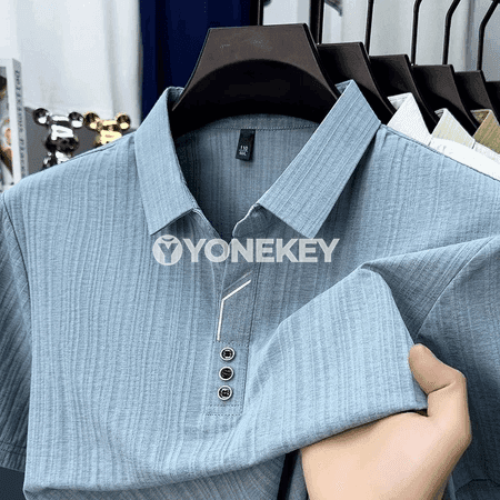 Erkekler üçin ýazky polo futbolka, dem alýan, ýeňil, işewür gündelik stil