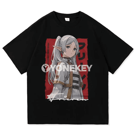 Frieren anime nusgaly cotton futbolka, ähli ölçegler