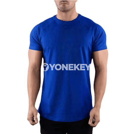 Erkekler üçin sport ýumşak futbolkasy, tomuslyk, tegelek boýun