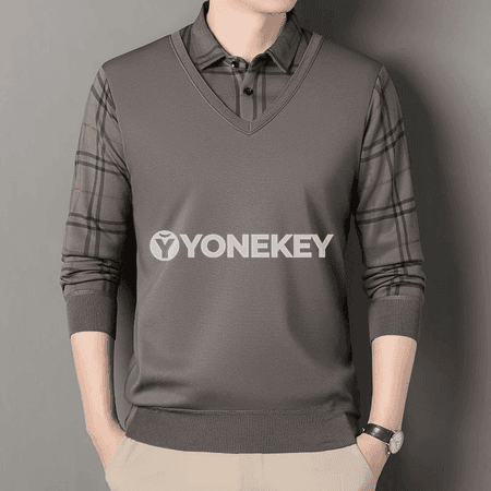Erkekler üçin ýyly polo boýunly trikotaž sviter