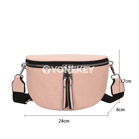 Zenanlar üçin lýuks crossbody sumka, chainli saddle model