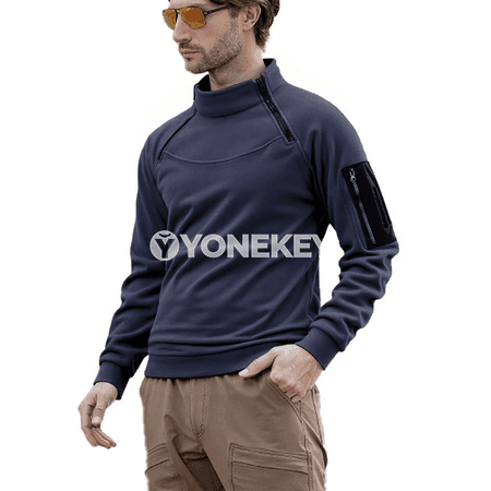 Erkekler üçin ýyly taktiki kapüşonly switer, fermuarly, howa geçirmeýän