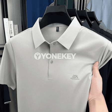 Erkek polo futbolka, gysga ýeňli, ýeňil we amatly