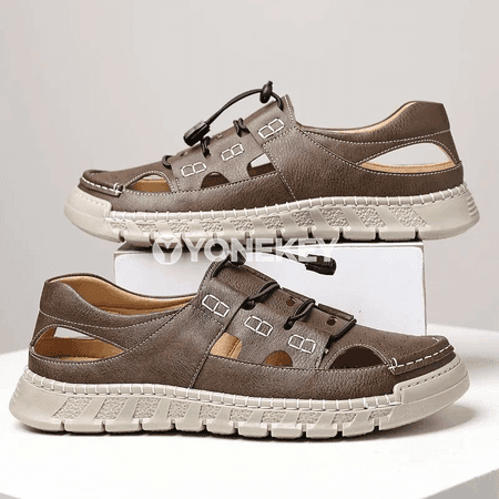 Erkekler üçin retro deri sandallar, tomusky rahat model