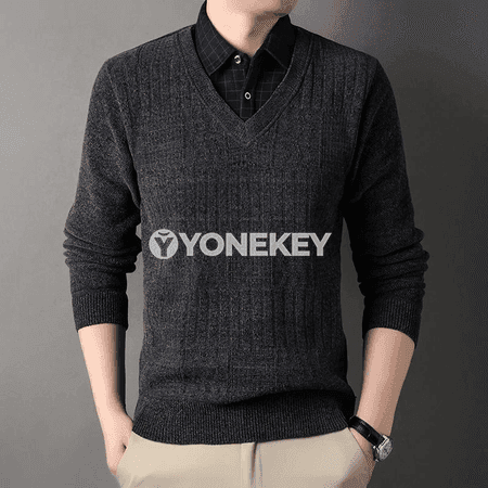 Gyşky erkekler üçin ýyly fleece switer, ýokary boýunly, uzyn ýeňli